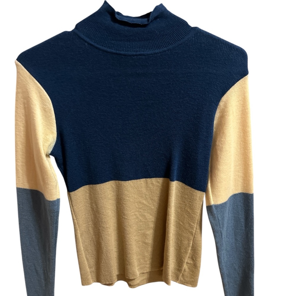 Colorblock Turtleneck Sweater